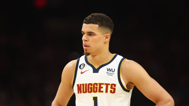 Denver Nuggets forward Michael Porter Jr. looks on during a timeout.